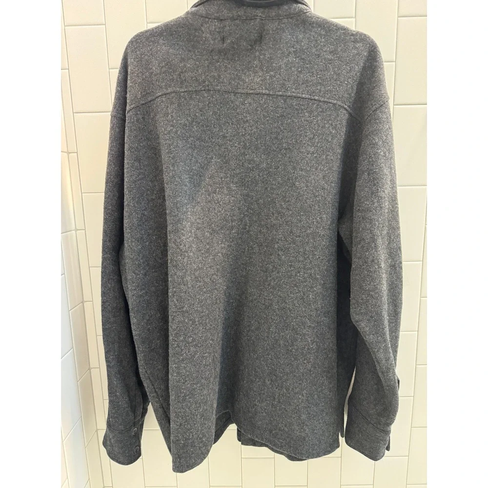 Banana Republic Shirt Jacket Mens XL Gray Wool Blend shacket layering heritage